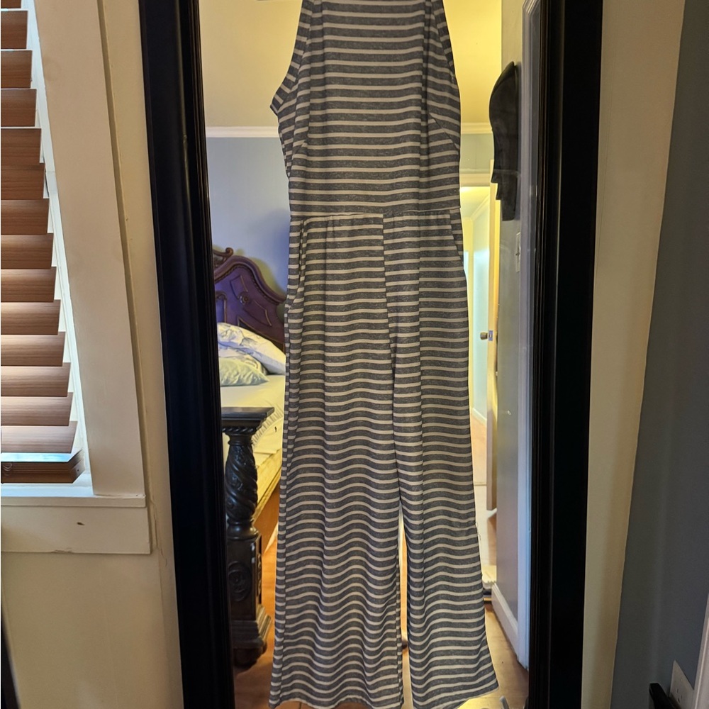 Striped Sleeveless Jumpsuit